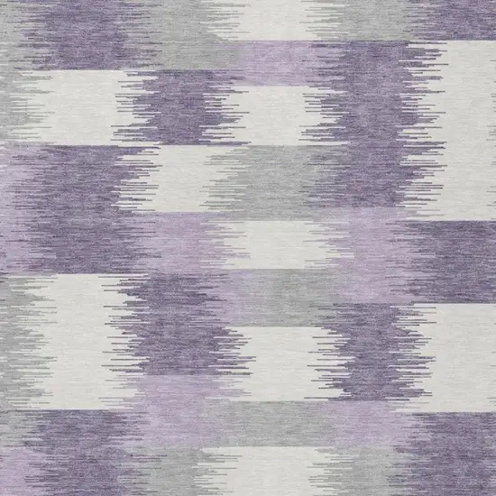 Lilac And Purple Geometric Washable Indoor Outdoor Area Rug Photo 3