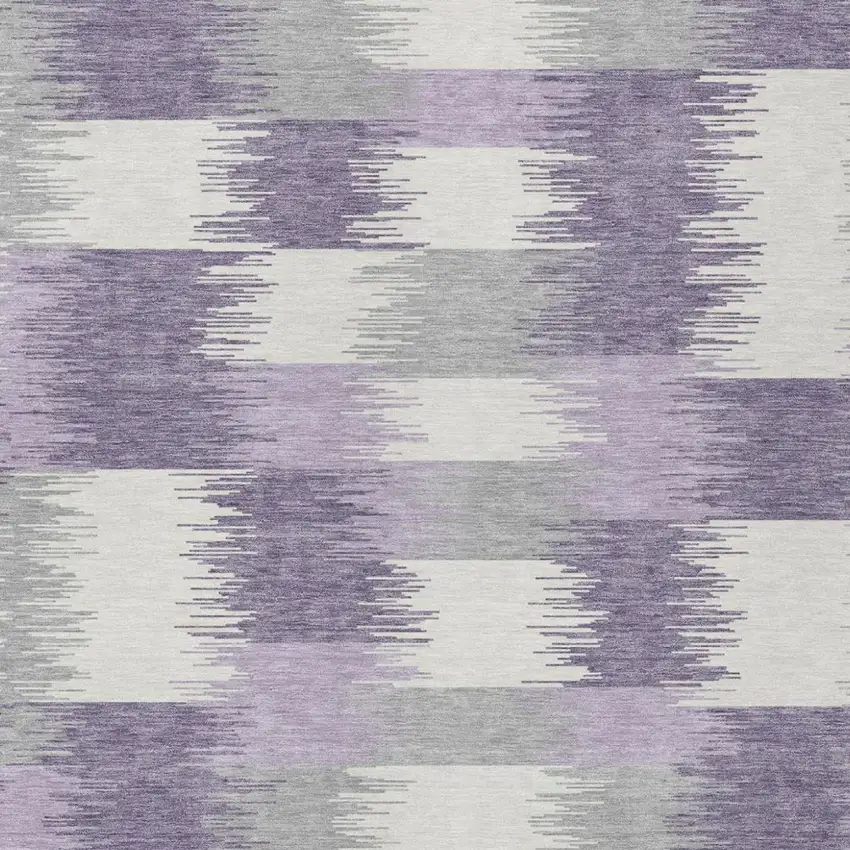 Lilac And Purple Geometric Washable Indoor Outdoor Area Rug Photo 3