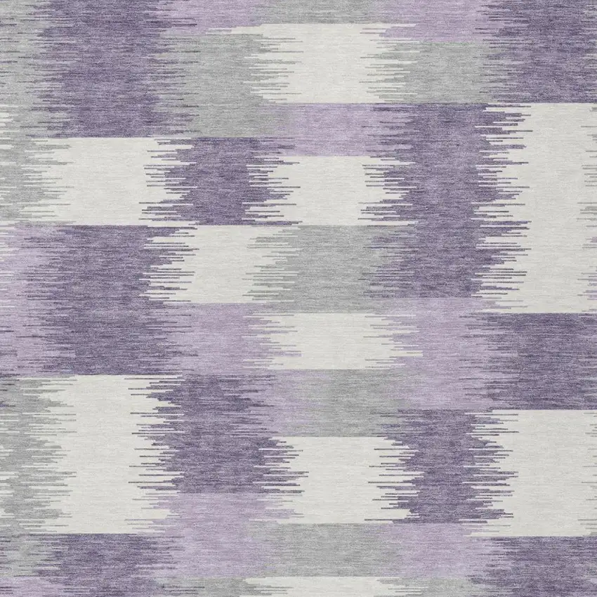 Lilac And Purple Geometric Washable Indoor Outdoor Area Rug Photo 2