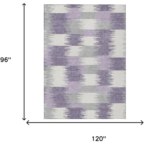 Lilac And Purple Geometric Washable Indoor Outdoor Area Rug Photo 6