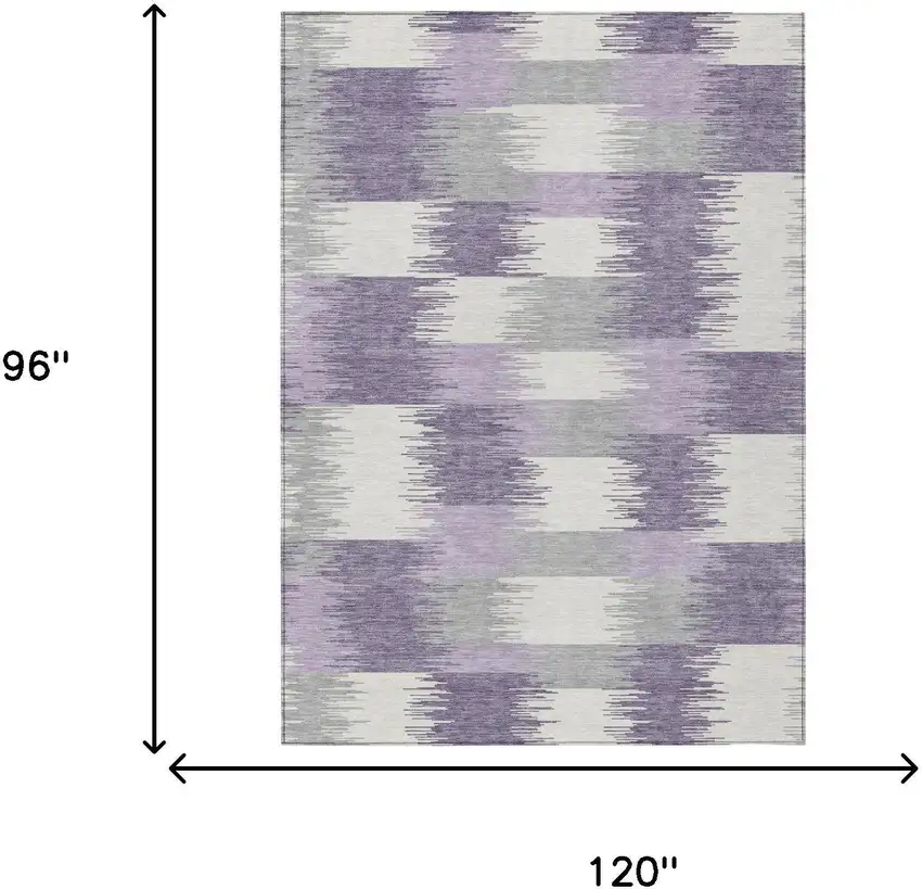 Lilac And Purple Geometric Washable Indoor Outdoor Area Rug Photo 6