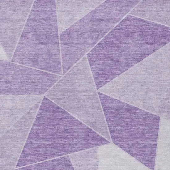 Lilac And Purple Geometric Washable Indoor Outdoor Area Rug Photo 5