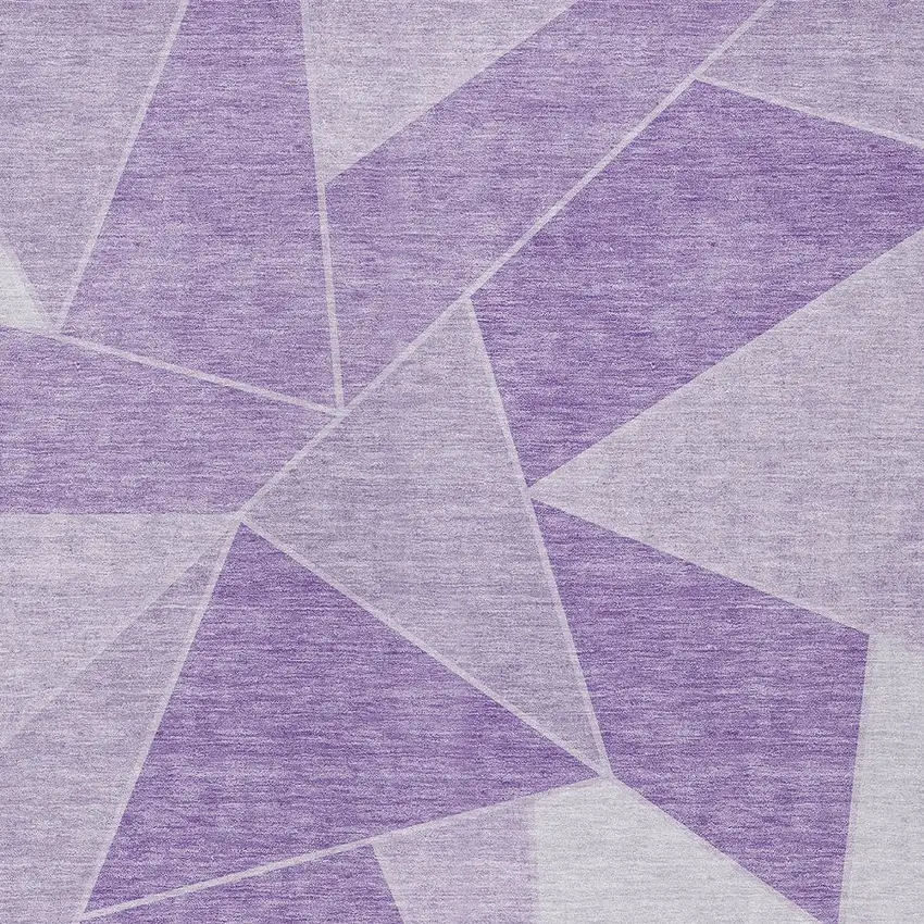 Lilac And Purple Geometric Washable Indoor Outdoor Area Rug Photo 5