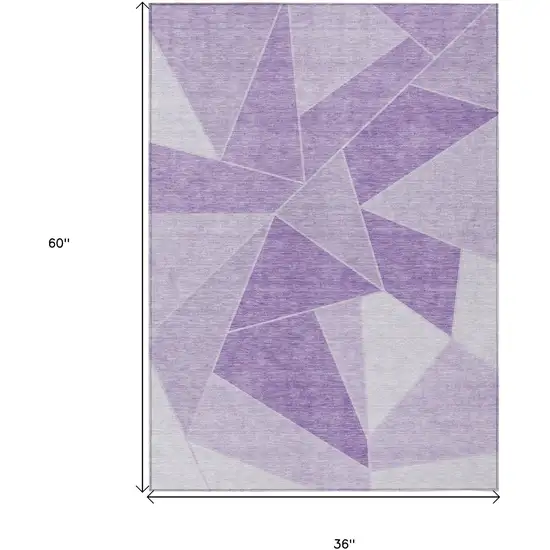 Lilac And Purple Geometric Washable Indoor Outdoor Area Rug Photo 8