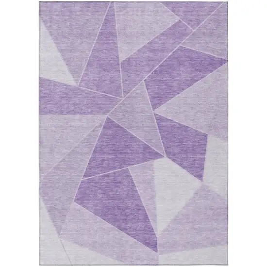Lilac And Purple Geometric Washable Indoor Outdoor Area Rug Photo 2