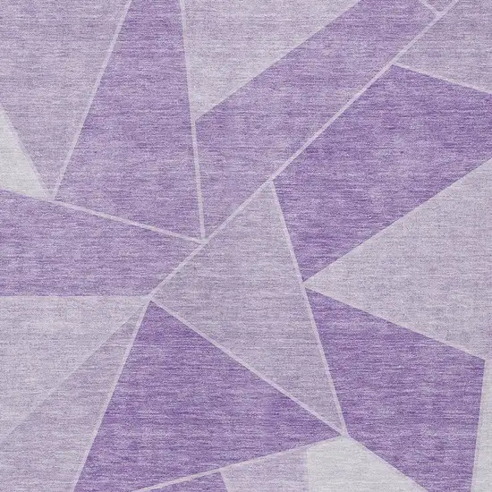 Lilac And Purple Geometric Washable Indoor Outdoor Area Rug Photo 4