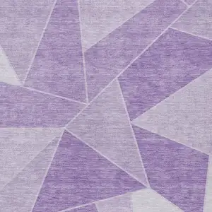 Photo of Lilac And Purple Geometric Washable Indoor Outdoor Area Rug
