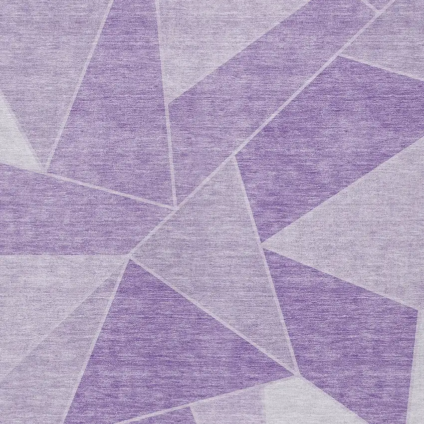 Lilac And Purple Geometric Washable Indoor Outdoor Area Rug Photo 4