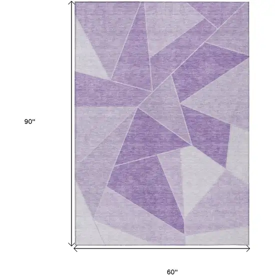 Lilac And Purple Geometric Washable Indoor Outdoor Area Rug Photo 3