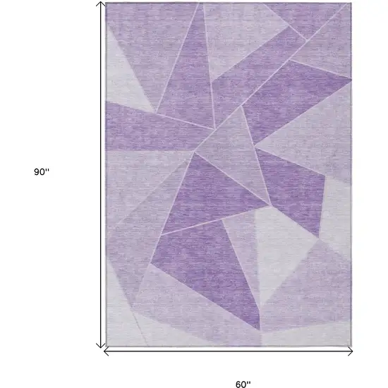 Lilac And Purple Geometric Washable Indoor Outdoor Area Rug Photo 3