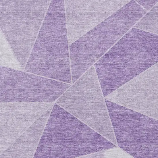 Lilac And Purple Geometric Washable Indoor Outdoor Area Rug Photo 4
