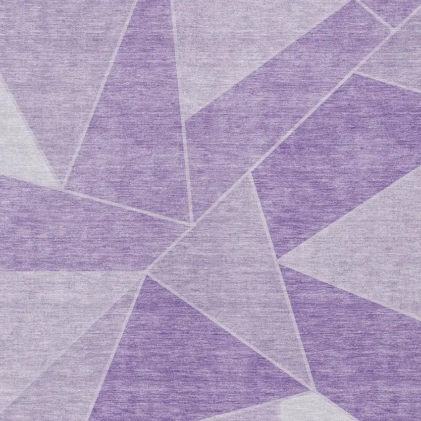 Lilac And Purple Geometric Washable Indoor Outdoor Area Rug Photo 4