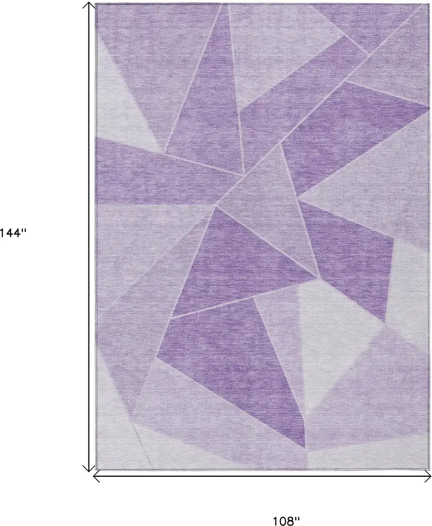 Lilac And Purple Geometric Washable Indoor Outdoor Area Rug Photo 3