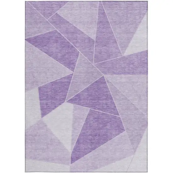 Lilac And Purple Geometric Washable Indoor Outdoor Area Rug Photo 5