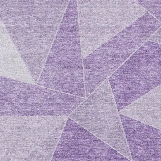 Lilac And Purple Geometric Washable Indoor Outdoor Area Rug Photo 4