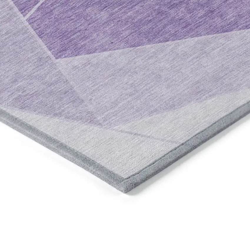 Lilac And Purple Geometric Washable Indoor Outdoor Area Rug Photo 4