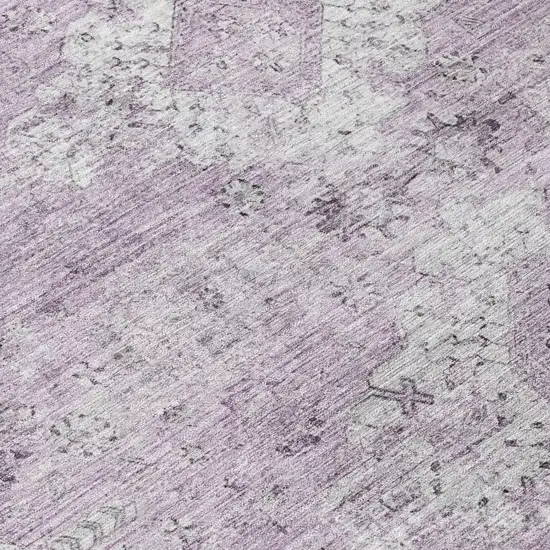 Lilac And Purple Oriental Washable Indoor Outdoor Area Rug Photo 4