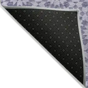 Photo of Lilac Purple And Ivory Floral Medallion Washable Indoor Outdoor Area Rug