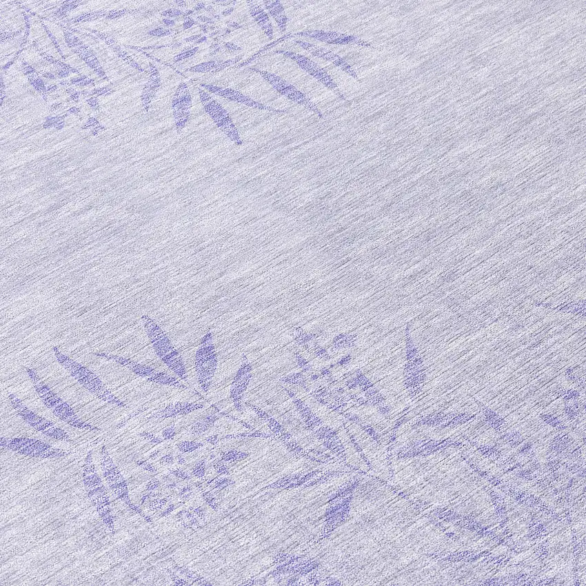 Lilac Purple And Ivory Floral Washable Indoor Outdoor Area Rug Photo 8