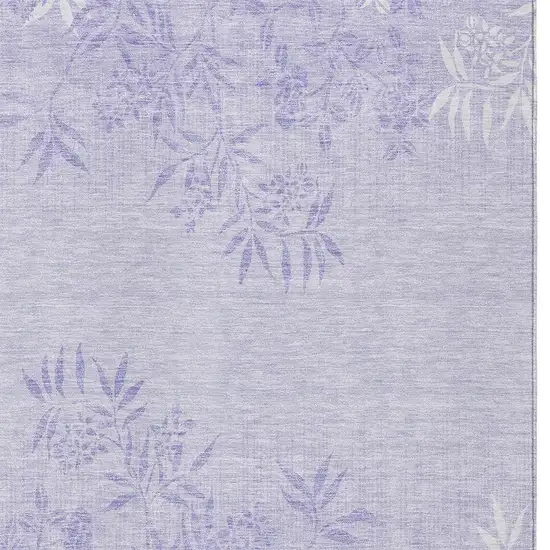 Lilac Purple And Ivory Floral Washable Indoor Outdoor Area Rug Photo 6