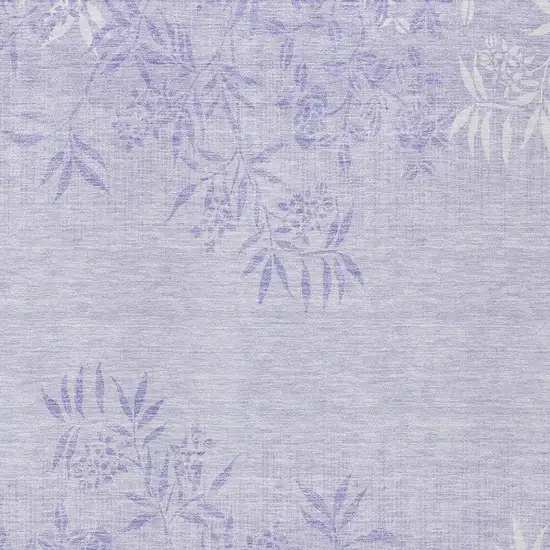 Lilac Purple And Ivory Floral Washable Indoor Outdoor Area Rug Photo 6