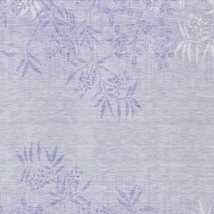 Lilac Purple And Ivory Floral Washable Indoor Outdoor Area Rug Photo 6