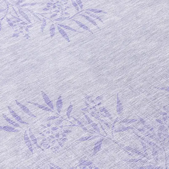 Lilac Purple And Ivory Floral Washable Indoor Outdoor Area Rug Photo 8