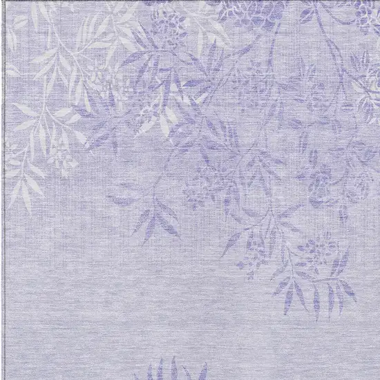 Lilac Purple And Ivory Floral Washable Indoor Outdoor Area Rug Photo 6