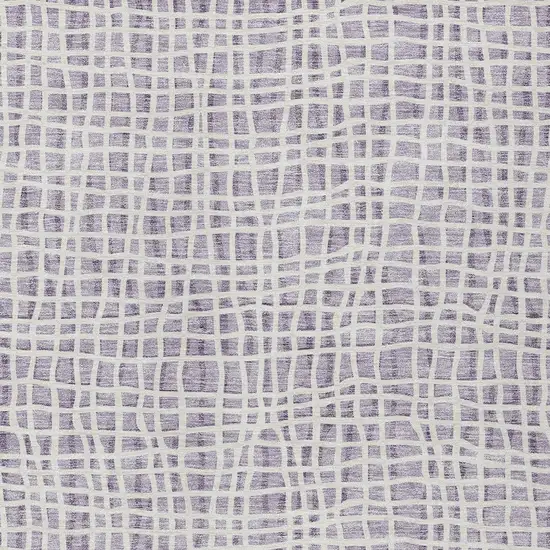 Lilac Purple And Ivory Striped Washable Indoor Outdoor Area Rug Photo 5