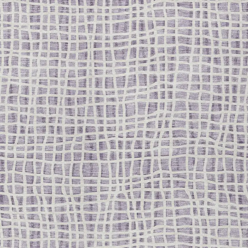 Lilac Purple And Ivory Striped Washable Indoor Outdoor Area Rug Photo 5