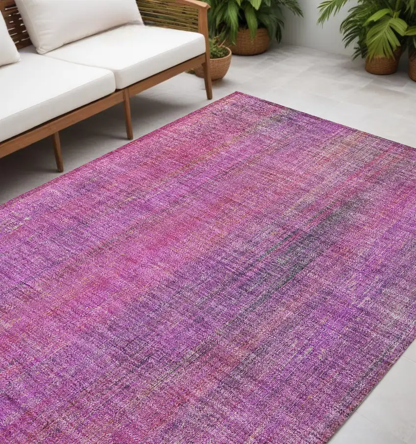 Lilac Striped Washable Non Skid Indoor Outdoor Area Rug Photo 1