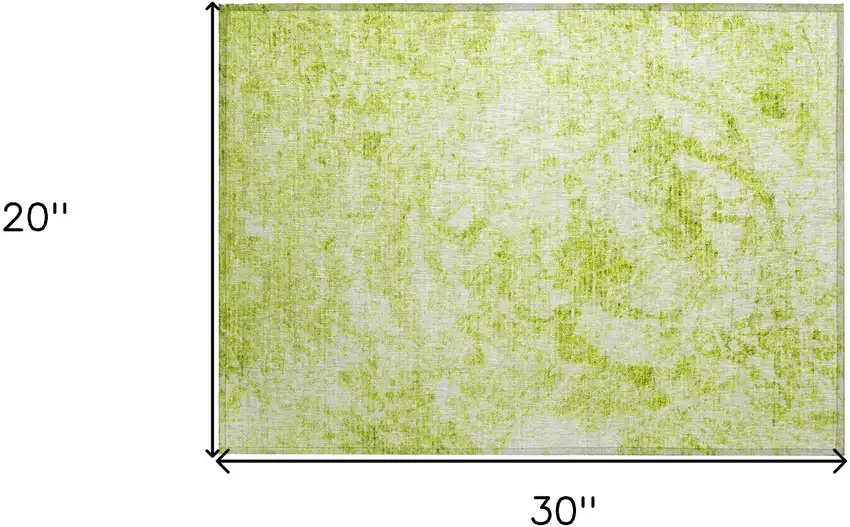 Lime Green Abstract Washable Non Skid Indoor Outdoor Area Rug Photo 3