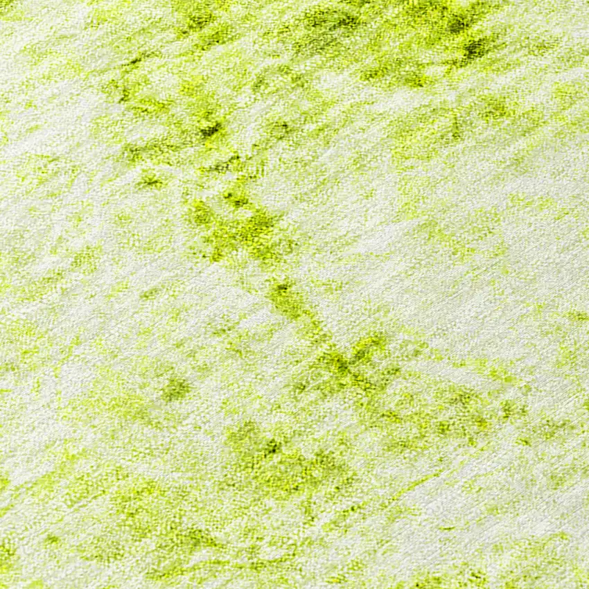 Lime Green Abstract Washable Non Skid Indoor Outdoor Area Rug Photo 8