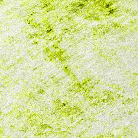 Lime Green Abstract Washable Non Skid Indoor Outdoor Area Rug Photo 8