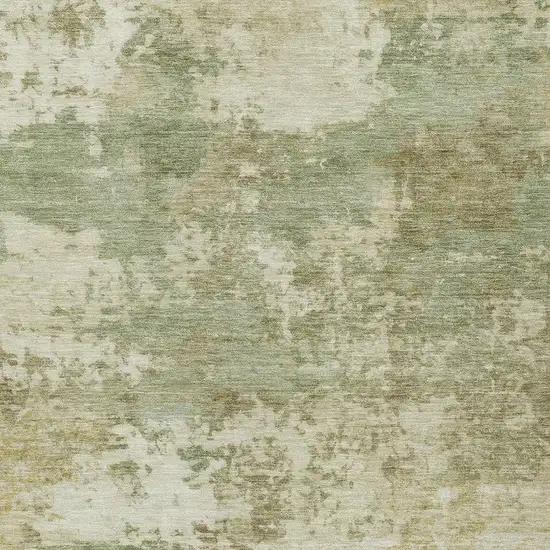 Lime Green And Beige Abstract Washable Indoor Outdoor Area Rug Photo 2