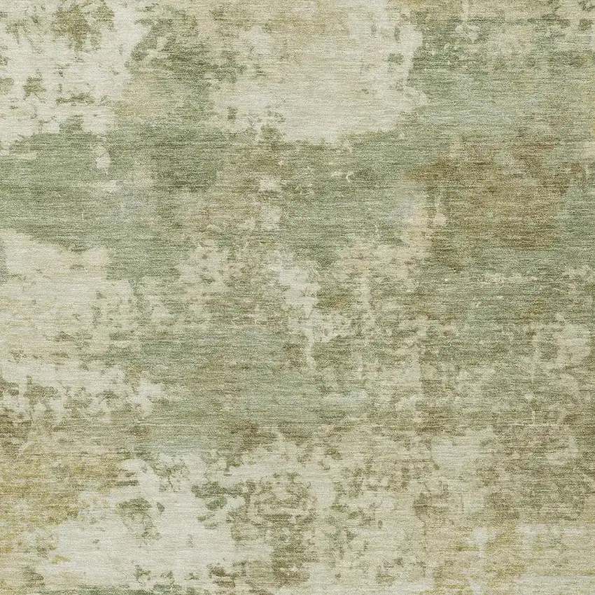 Lime Green And Beige Abstract Washable Indoor Outdoor Area Rug Photo 2