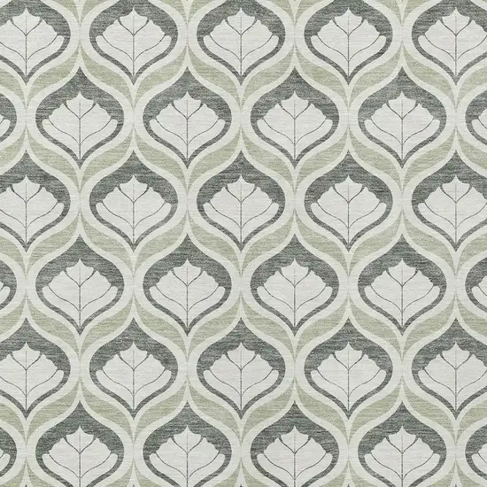 Lime Green And Beige Geometric Washable Indoor Outdoor Area Rug Photo 2