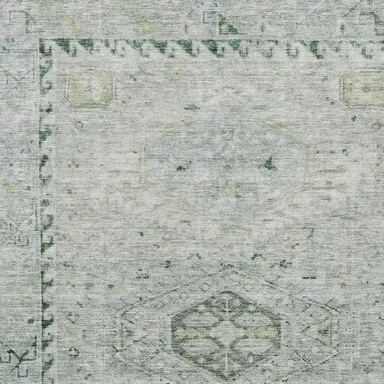 Lime Green And Beige Medallion Washable Indoor Outdoor Area Rug Photo 2