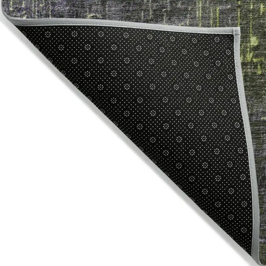 Lime Green And Dark Gray Ombre Washable Indoor Outdoor Area Rug Photo 3