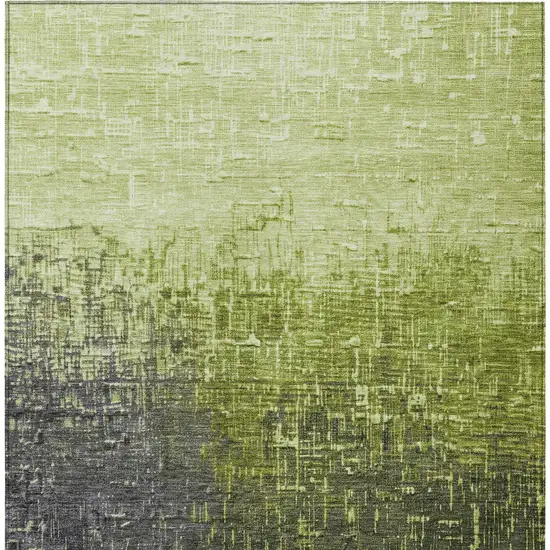Lime Green And Dark Gray Ombre Washable Indoor Outdoor Area Rug Photo 6