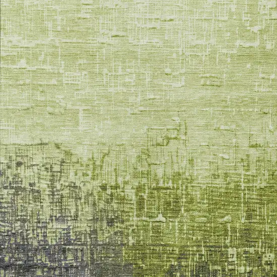 Lime Green And Dark Gray Ombre Washable Indoor Outdoor Area Rug Photo 5