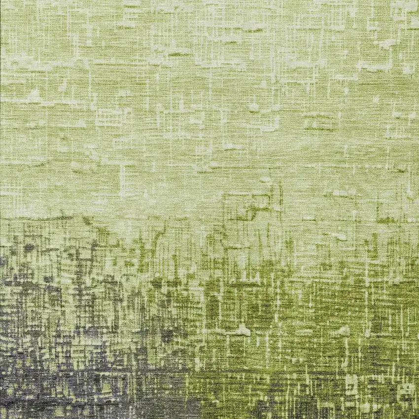 Lime Green And Dark Gray Ombre Washable Indoor Outdoor Area Rug Photo 5