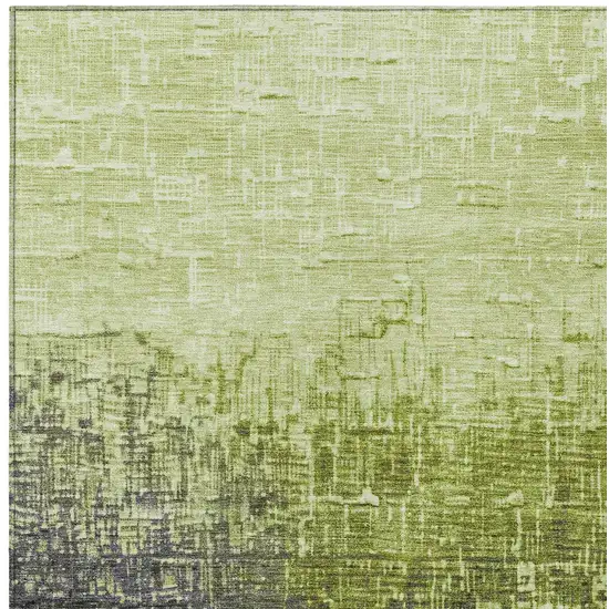 Lime Green And Dark Gray Ombre Washable Indoor Outdoor Area Rug Photo 5