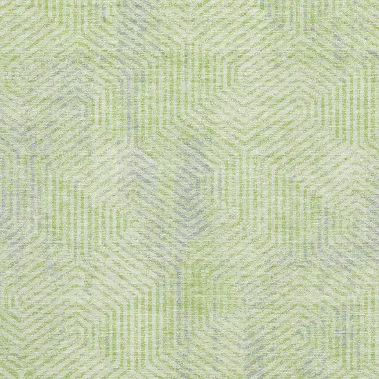 Lime Green And Gray Geometric Washable Area Rug With UV Protection Photo 3
