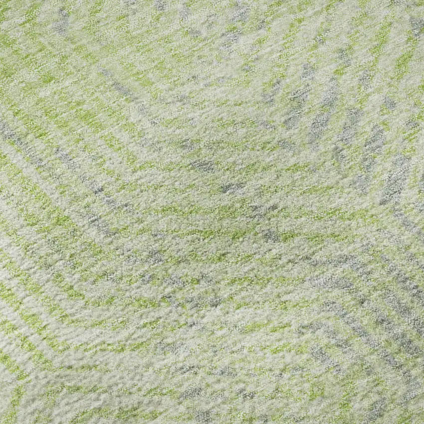 Lime Green And Gray Geometric Washable Area Rug With UV Protection Photo 8