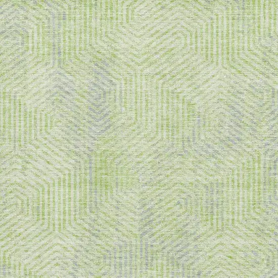 Lime Green And Gray Geometric Washable Area Rug With UV Protection Photo 3