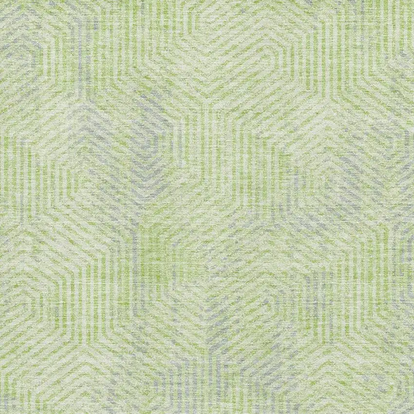Lime Green And Gray Geometric Washable Area Rug With UV Protection Photo 3