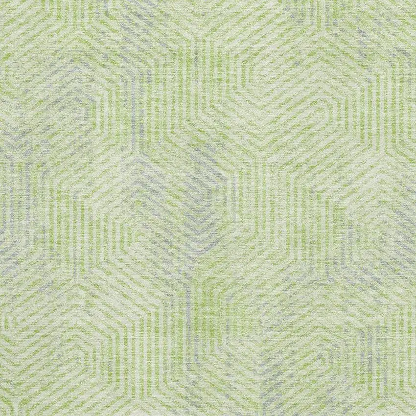 Lime Green And Gray Geometric Washable Area Rug With UV Protection Photo 3