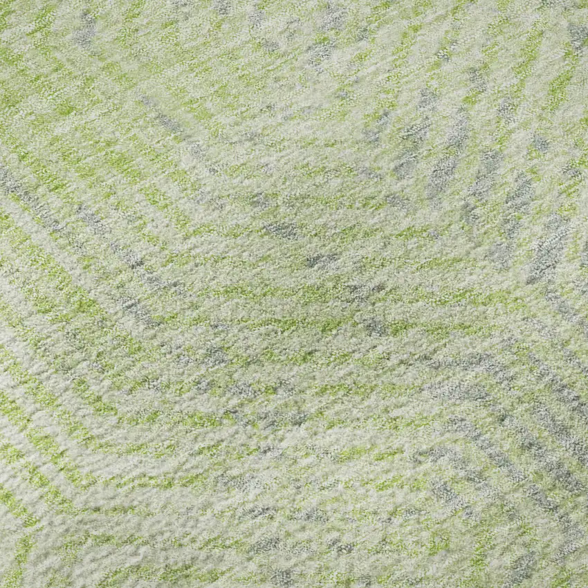 Lime Green And Gray Geometric Washable Area Rug With UV Protection Photo 9