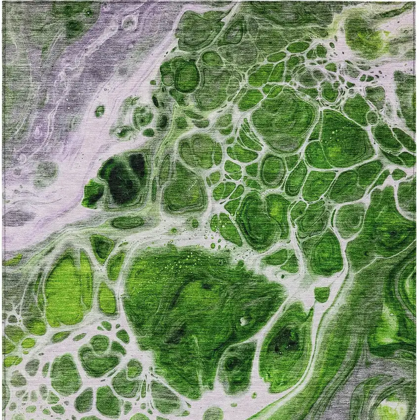 Lime Green And Gray Nautical Washable Indoor Outdoor Area Rug Photo 7